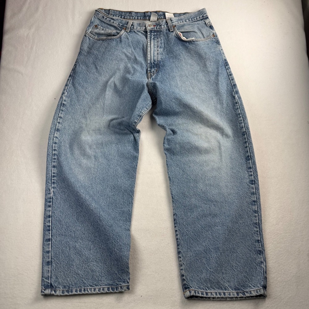 Lucky Brand Dungarees Relaxed Fit Jeans Mens 38 Light Wash Made in USA 81 Zipper